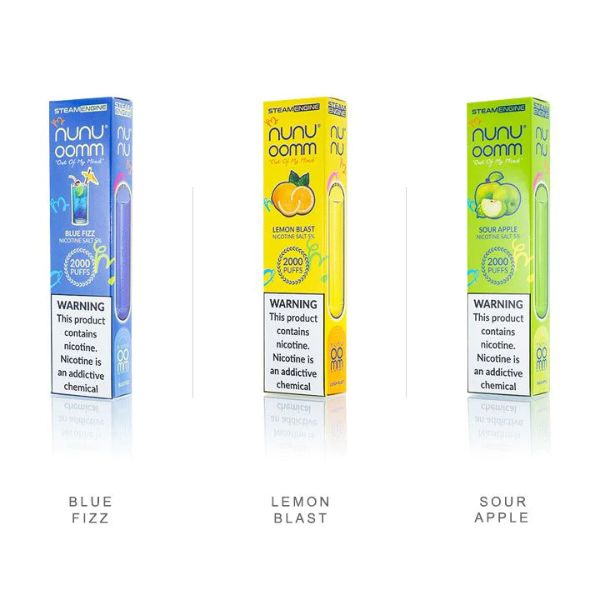 Steam Engine Vape NuNu OOMM 2000 Puffs Rechargeable Vape Disposable 6.5mL 10 Pack Best Flavor Blue Fizz Lemon Blast Sour Apple