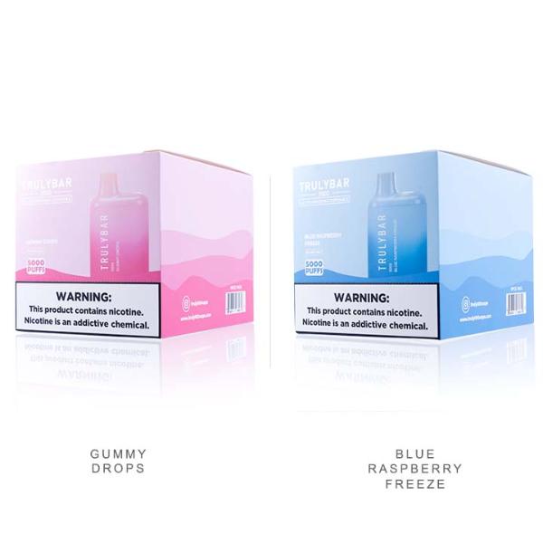 Gummy Drops & Blue Raspberry Freeze Truly Bar 5000 Puffs Disposable 10-Pack Bulk Deal!