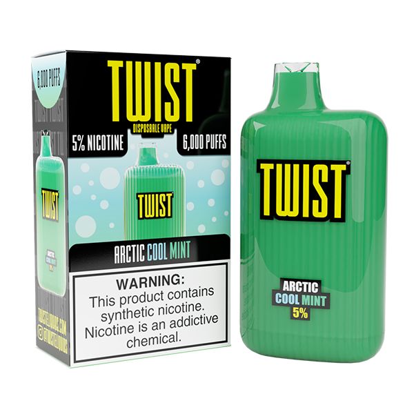 Twist 6000 Puffs Disposable Vape 15mL Best Flavor Arctic Cool Mint