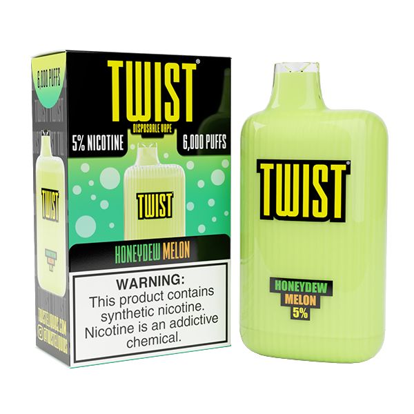 Twist 6000 Puffs Disposable Vape 15mL Best Flavor Honeydew Melon