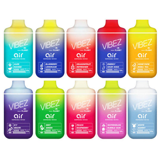 Vibez Air 6000 Puffs Single Rechargeable Vape Disposable 11mL Best Flavors