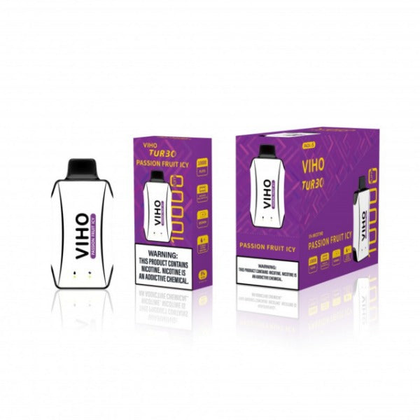 VIHO TURBO 10000 Puffs Disposable Vape 18mL Best Flavor Passionfruit Icy