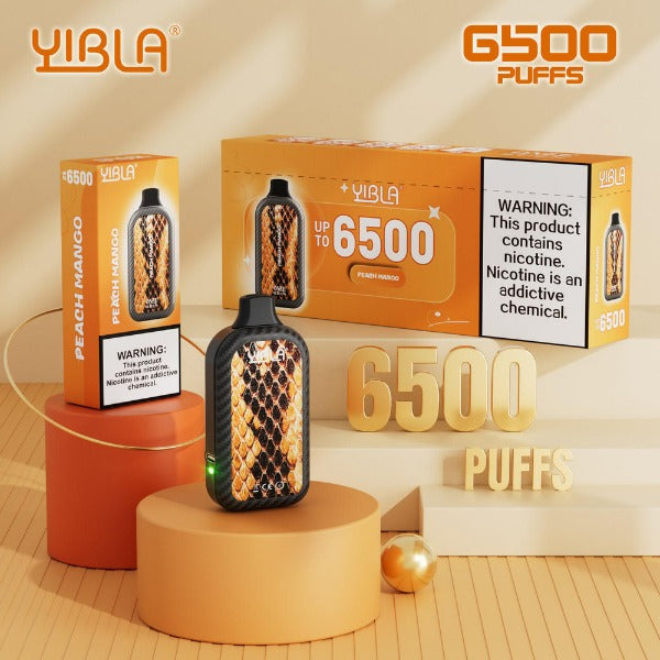 Yibla 6500 Puffs Disposable Vape 18mL Best Flavor  Peach Mango