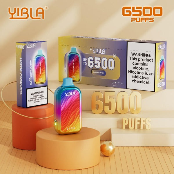 Yibla 6500 Puffs Disposable Vape 18mL Best Flavor  Rainbow Slush