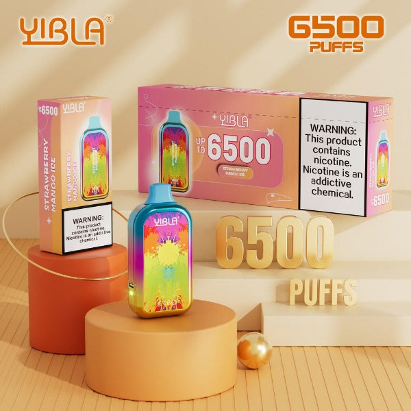 Yibla 6500 Puffs Disposable Vape 18mL Best Flavor Strawberry Mango Ice