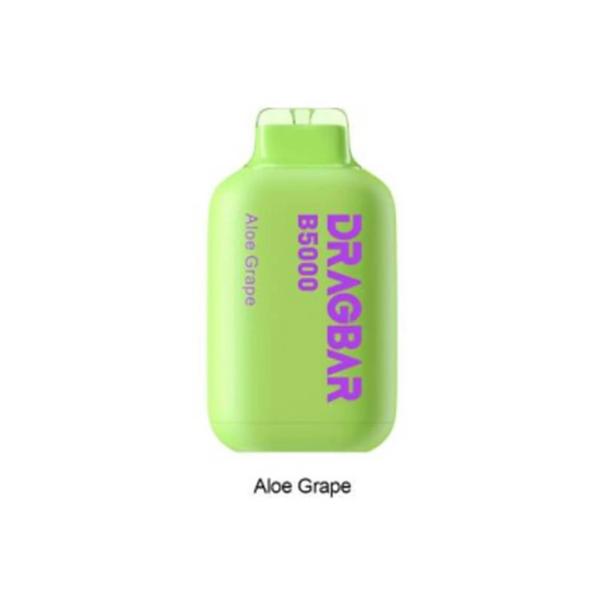 ZoVoo Drag Bar B5000 Puff Single Rechargeable Vape Disposable 13mL Best Flavor Aloe Grape