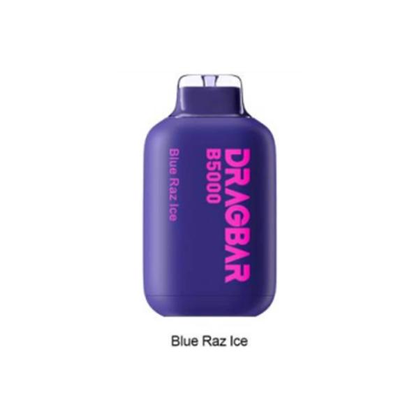 ZoVoo Drag Bar B5000 Puff Single Rechargeable Vape Disposable 13mL Best Flavor Blue Raz Ice