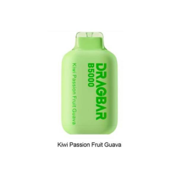 ZoVoo Drag Bar B5000 Puff Single Rechargeable Vape Disposable 13mL Best Flavor Kiwi Passion Fruit Guava