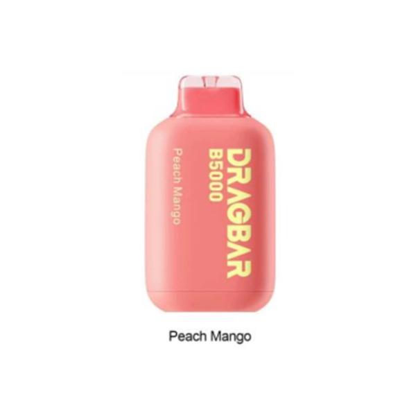 ZoVoo Drag Bar B5000 Puff Single Rechargeable Vape Disposable 13mL Best Flavor Peach Mango