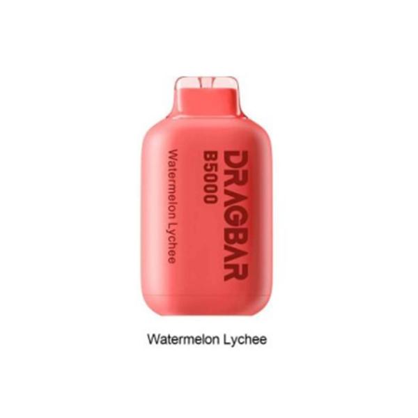 ZoVoo Drag Bar B5000 Puff Single Rechargeable Vape Disposable 13mL Best Flavor Watermelon Lychee